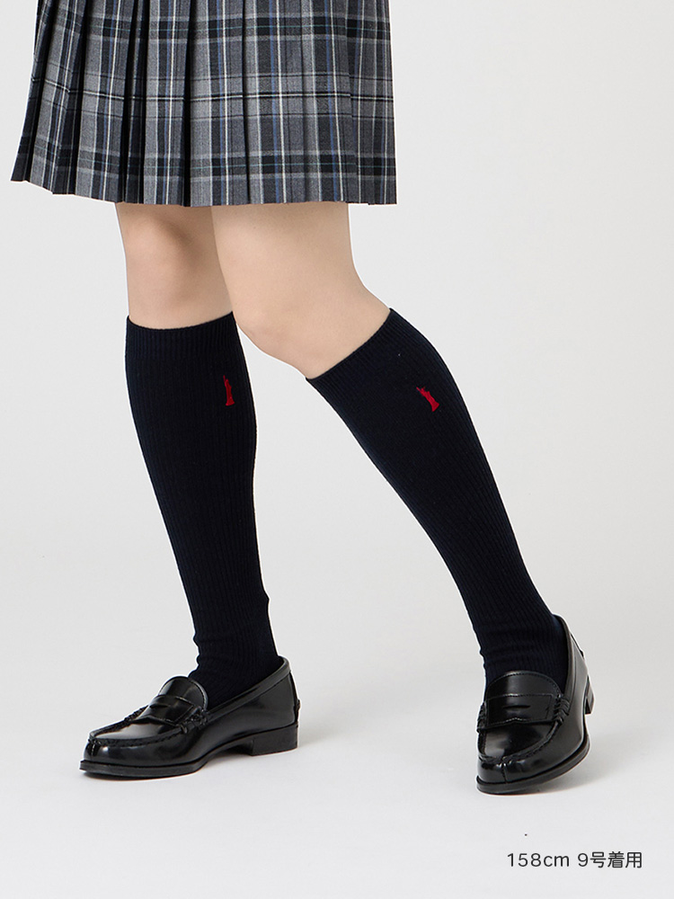 両面刺繍ハイソックス 38cm