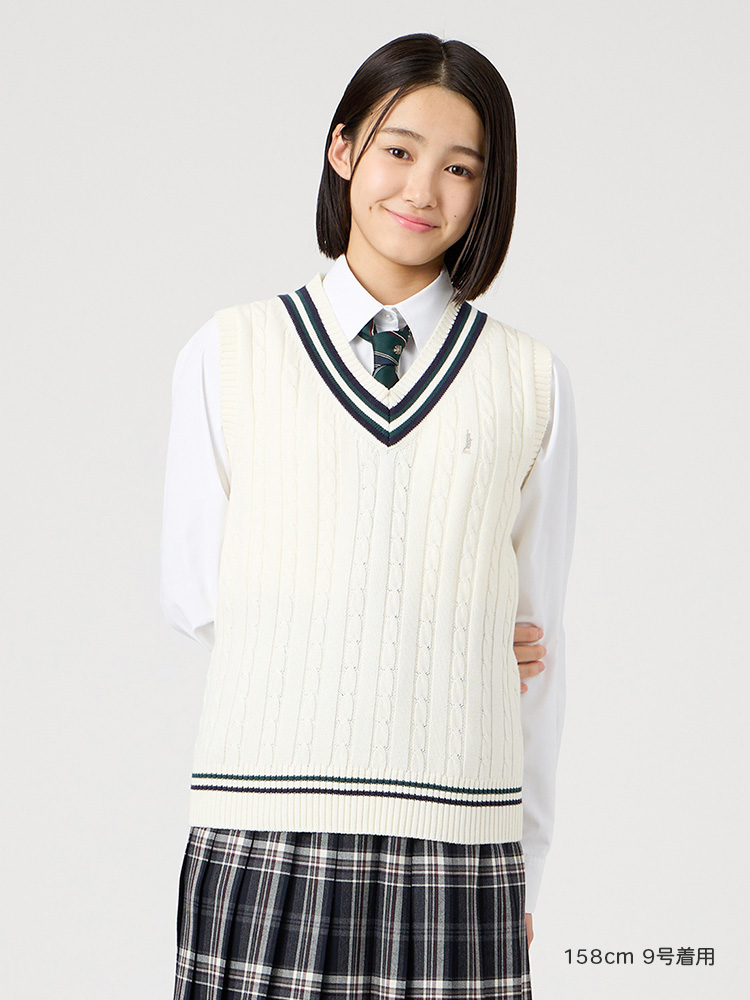 Venus 綿ベスト7Ｇ〈ケーブル編/ライン入り〉
