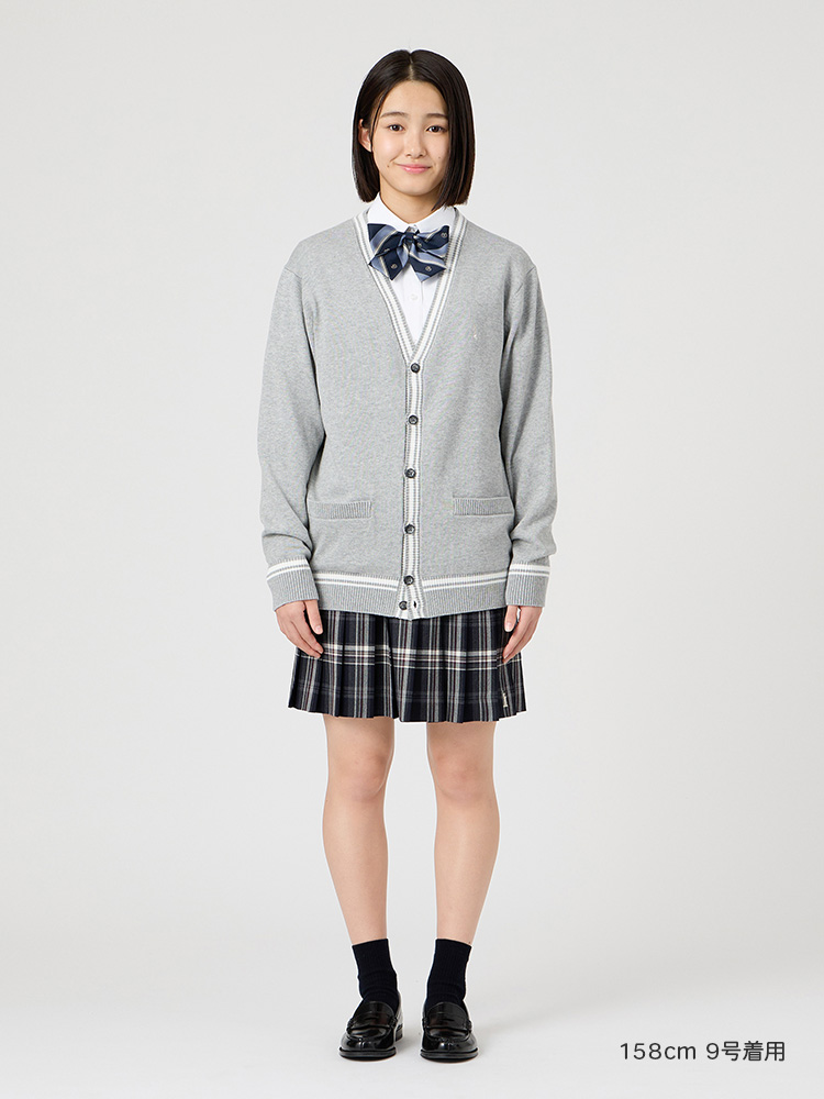 Venus 綿カーディガン12G〈ライン入り〉ハイゲージ（薄手）