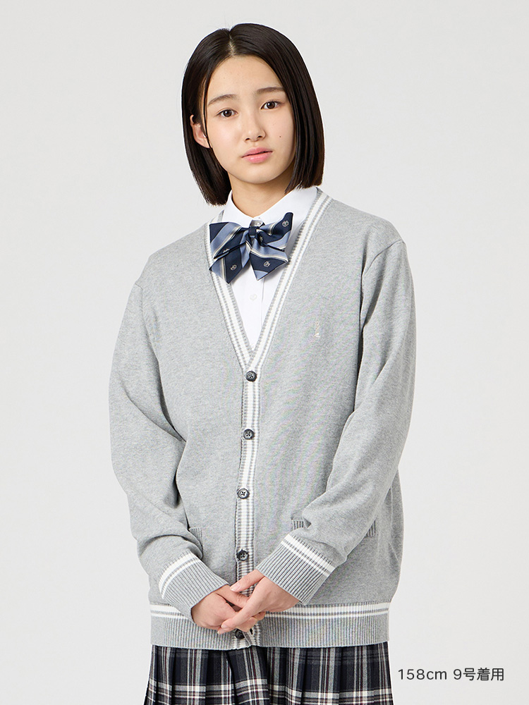 Venus 綿カーディガン12G〈ライン入り〉ハイゲージ（薄手）