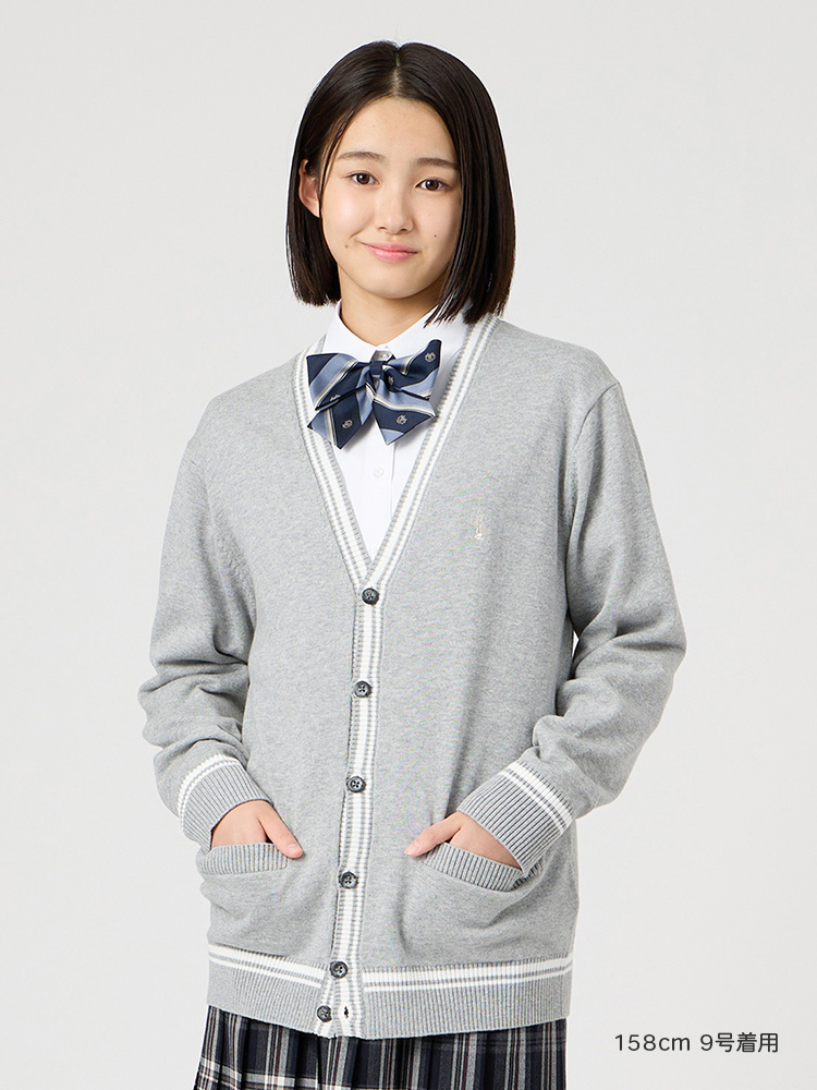 Venus 綿カーディガン12G〈ライン入り〉ハイゲージ（薄手）