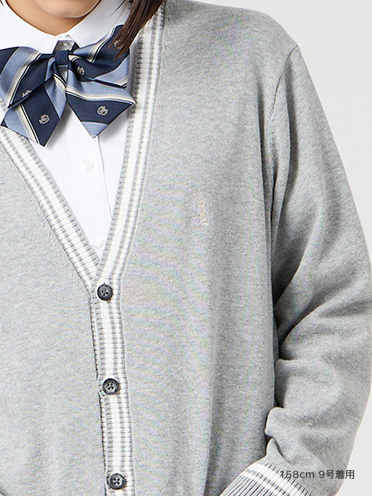 Venus 綿カーディガン12G〈ライン入り〉ハイゲージ（薄手）