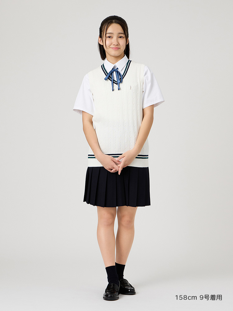 【薄手】Venus COOLMAXベスト12G〈ケーブル編/ライン入り〉薄手