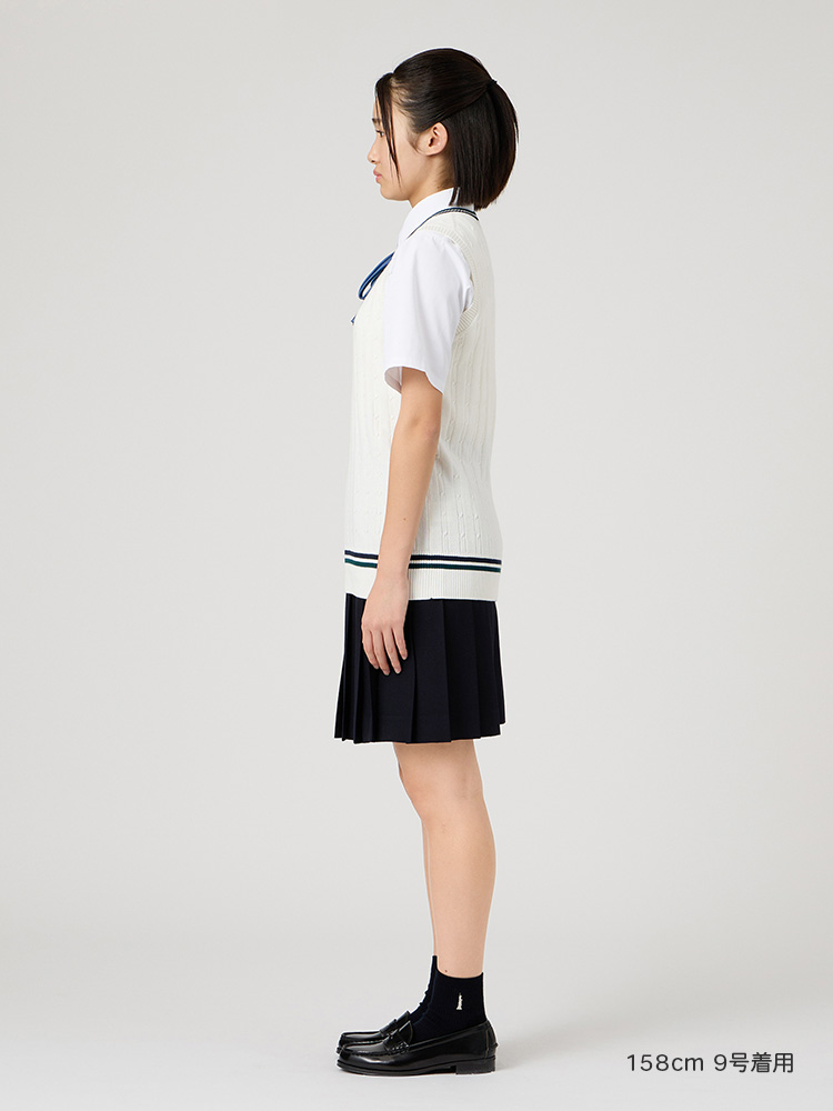 【薄手】Venus COOLMAXベスト12G〈ケーブル編/ライン入り〉薄手