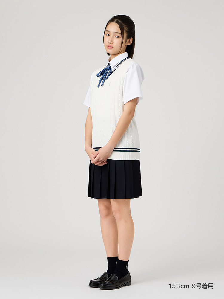 【薄手】Venus COOLMAXベスト12G〈ケーブル編/ライン入り〉薄手