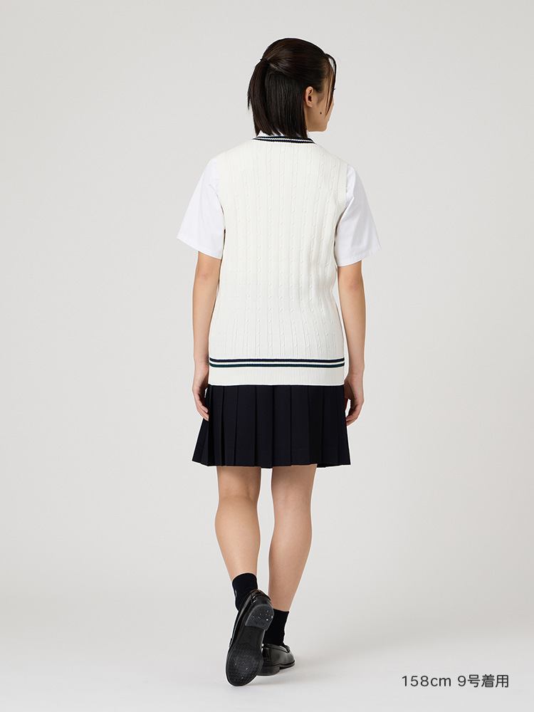 【薄手】Venus COOLMAXベスト12G〈ケーブル編/ライン入り〉薄手